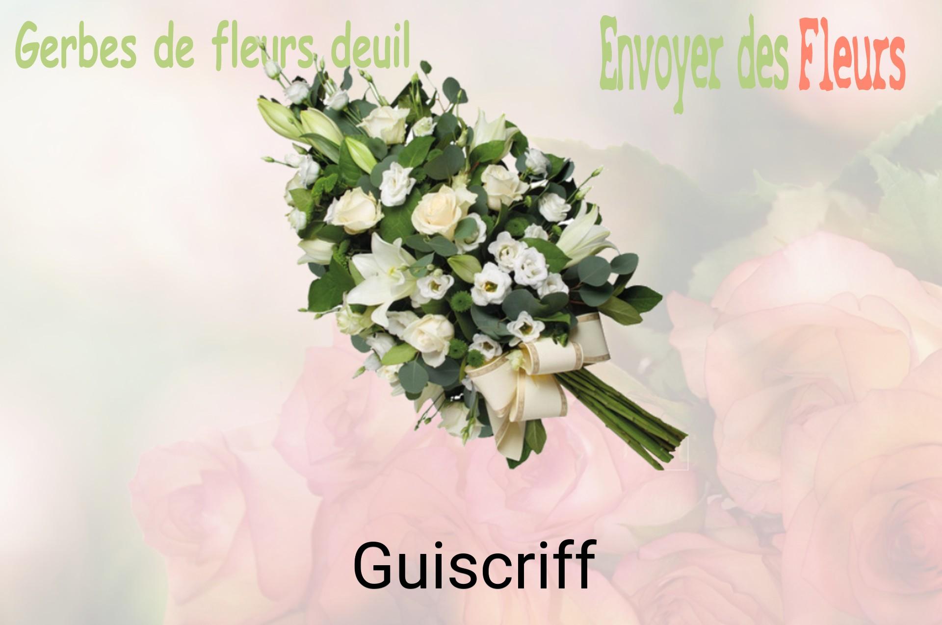 Gerbe de fleurs de deuil livrée à Guiscriff
